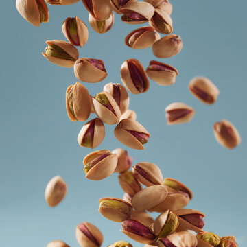 Falling pistachios a tempting cascade of roasted nud