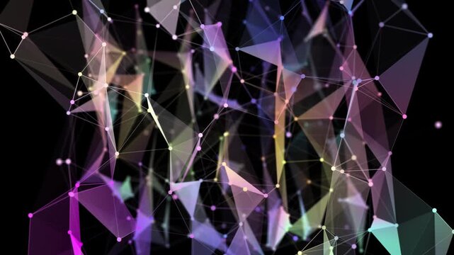 A looping background where white squares transform into colorful internet connections