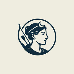 Artemis Archer Olympian Goddess Logo