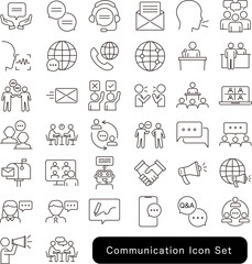 会話・コミュニケーションのアイコンセット:対話・ミーティング素材