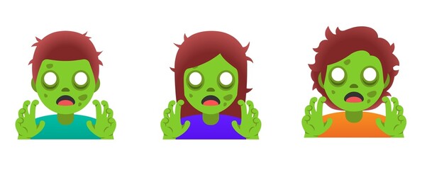 Spooky Undead Zombie Character Set