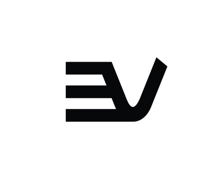 EV Logo Design. EV