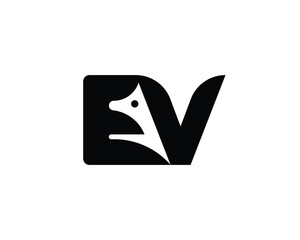 EV Logo Design. EV