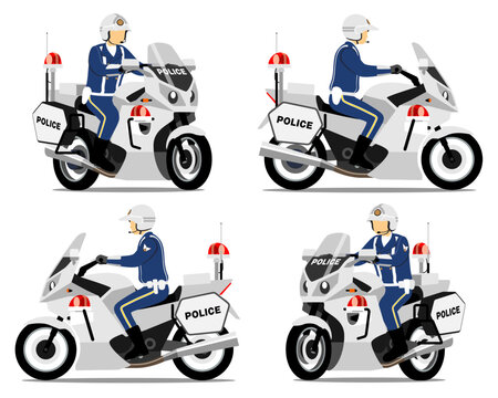 NF_White police motorcycle_4 angles