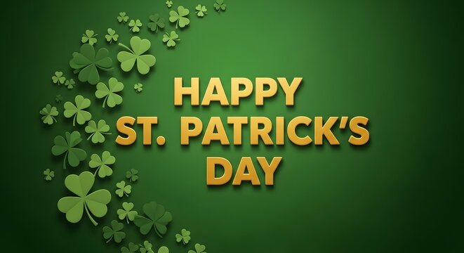 Happy st patrick's day celebration with shamrocks