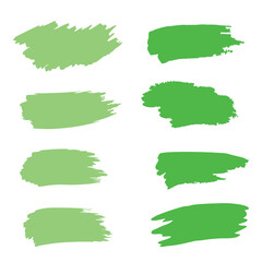 collection of hand drawn green  brush