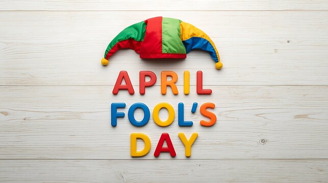 April Fools' Day text made with plasticine