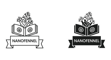 Obraz premium Nanofennel logo icon set with brain and circuit design for technology and science innovation vector illustration