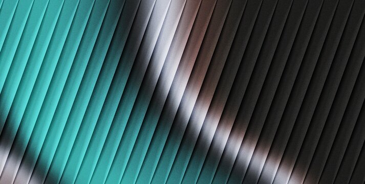 Elegant abstract background featuring gradient colored pleats in turquoise, gray, and brown hues with subtle light effects creating a sophisticated and modern visual appeal for various design