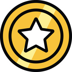 Obraz premium Gold Star Coin Token Illustration