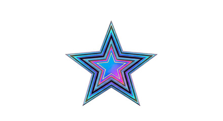 Fototapeta premium Concentric Star with Holographic and Iridescent Effects