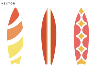 Naklejka premium Surfboard vector collection set, Color surfboards illustration