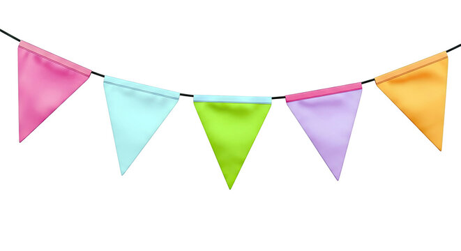 Colorful triangular bunting flags on a string