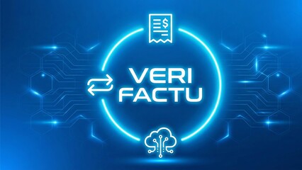 Obraz premium The Verifiable Invoice Issuance System or VeriFACTU is the Invoicing Computer System that sends the registration and cancellation records of invoices to the Spanish Tax Agency. new