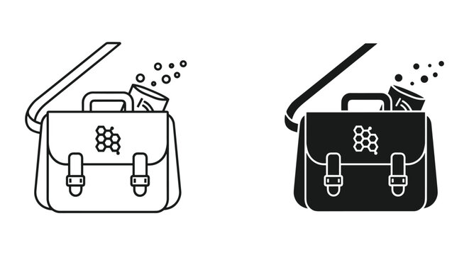 Backpack and school bag icons isolated on white background vector illustration flat design