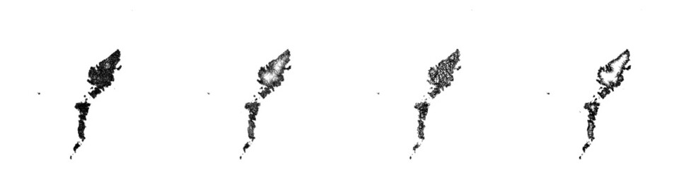 Fototapeta premium Sketch Eilean Siar outline map design set