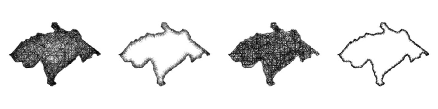 Sketch Midlothian outline map design set