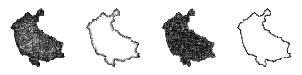Sketch Stirling outline map design set