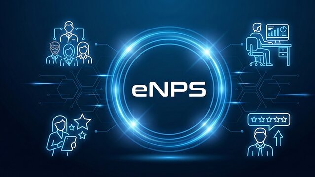 eNPs acronym, employee net promoter score definition. ENPS is an effective, easy to implement scoring system that helps companies track employee engagement. new