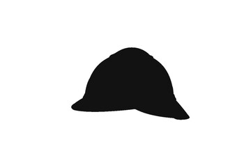 Fototapeta premium Silhouette Safety: A minimalist representation of a protective helmet, emphasizing safety and vigilance in the workplace.
