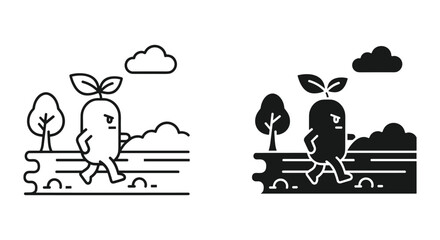 Cute cartoon snail racing on wooden bench outdoor nature setting vector illustration © SHAHRIYAR RASEL