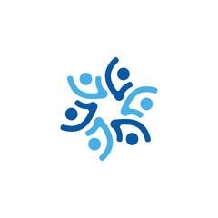 Modern Abstract Community Logo with Interconnected People Figures for Charity and Social Unity