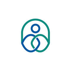 Modern Abstract Community Logo with Interconnected Human Figures and Social Unity Symbol