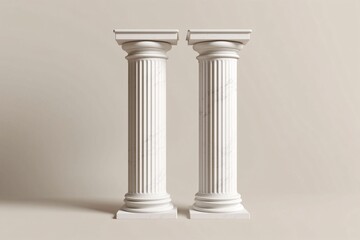 Obraz premium Two Classic White Columns for Architectural or Design Use