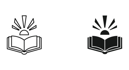 Open book with glowing light bulb idea concept illustration for creativity education knowledge and innovation vector design © SHAHRIYAR RASEL