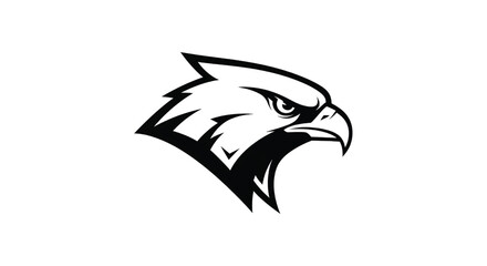 Obraz premium Eagle head logo design with bold lines and sharp beak, symbolizing freedom and power featuring bird, animal, wildlife with nature and symbol elements for graphic, vector projects, clean composition