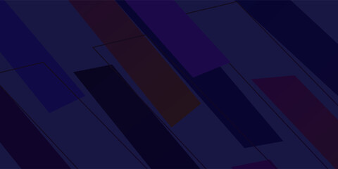 Obraz premium Abstract dark blue and purple geometric background with overlapping diagonal rectangles and thin wireframe lines,