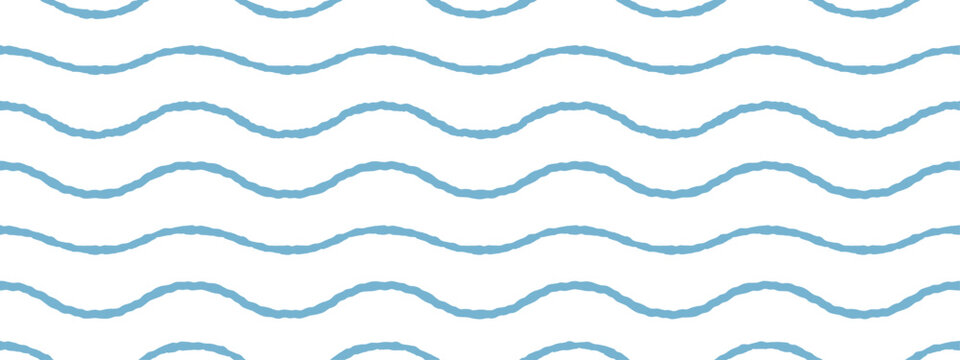 Seamless baby wavy pattern. Hand drawn wave stripes for decor and wallpaper.