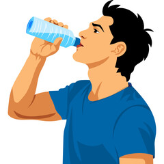 people drinking water Illustration
