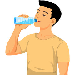 people drinking water Illustration