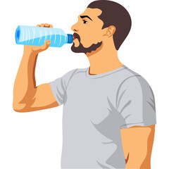 people drinking water Illustration