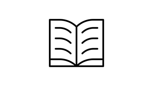 Animated open book icon turning pages