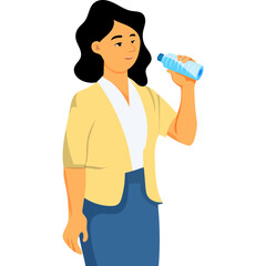 people drinking water Flat Illustration
