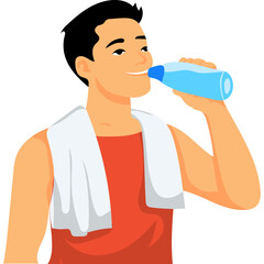 people drinking water Flat Illustration
