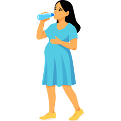 people drinking water Flat Illustration