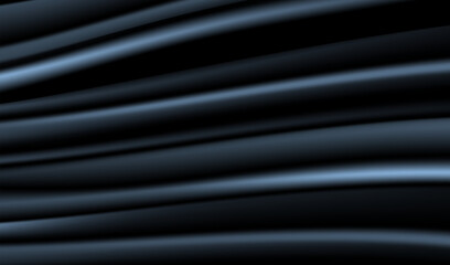 Dark draped textile background. Soft folds of satin fabric
