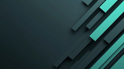 Obraz premium Abstract Background with Geometric Shapes in Teal and Black Design