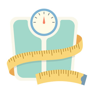 Bathroom scale with measuring tape