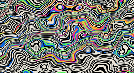 Fototapeta premium Vibrant swirling patterns and abstract shapes in a dynamic illustration viewed from above with intricate details