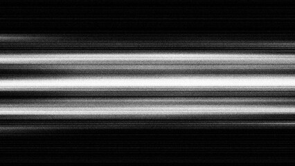 Obraz premium Abstract Black and White Glitch Texture with Analog TV Noise and Horizontal Distortion.