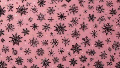 Winter Holiday Black Snowflakes Pattern Background