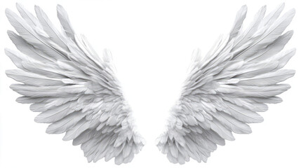 Obraz premium white angel wings isolated on a transparent background 