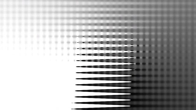 Abstract radial wave halftone animation. Abstract Dotted Halftone dots transition. White black gradient. Background 4k Loop Video Animation