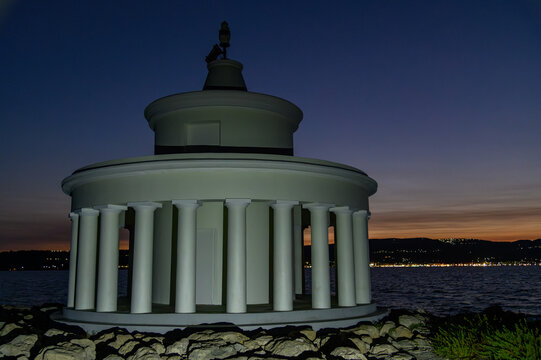 Doric Rotunda of the Saint Theodore Fanari Lighthouse at Dusk, Argostoli, Kefalonia
