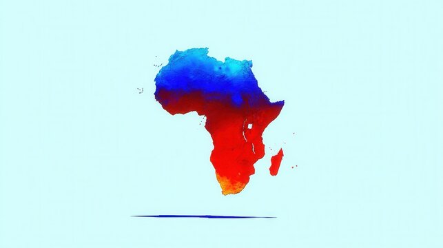 Gradient map of Africa showcasing vibrant colors symbolizing the continent's diversity and cultural richness