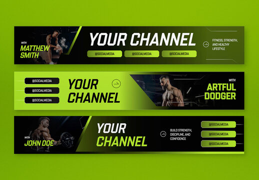 Green And Black Gym Social Media Cover